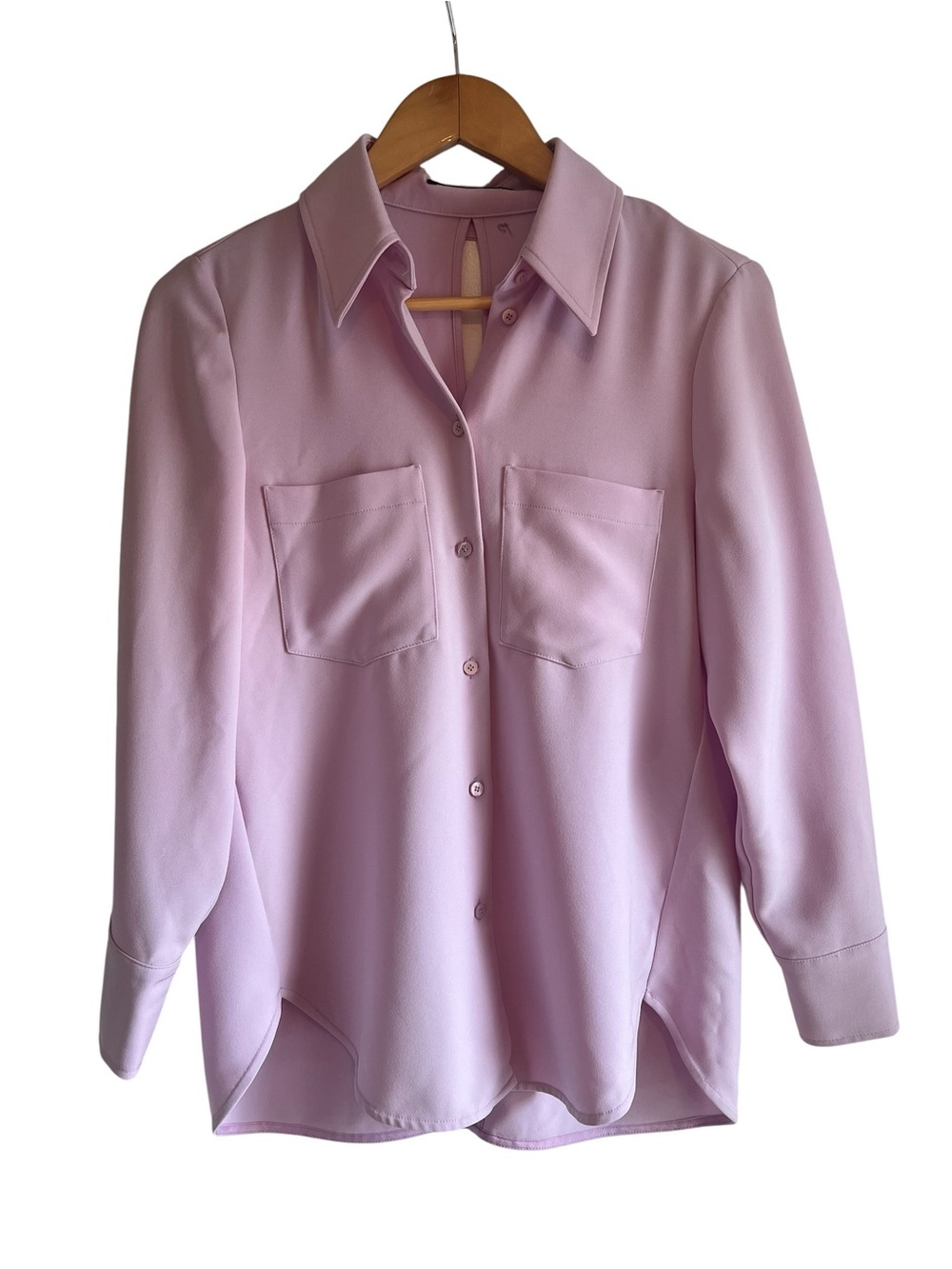 Luisa Cerano Gabardine Keyhole Crepe button down shirt Sz 6 excellent condition - Picture 5 of 15